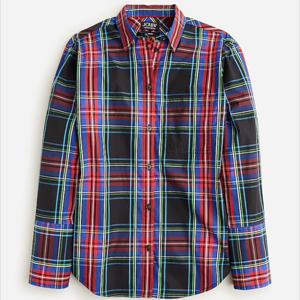 NWT J Crew Garçon classic shirt in Stewart tartan cotton poplin Size 2